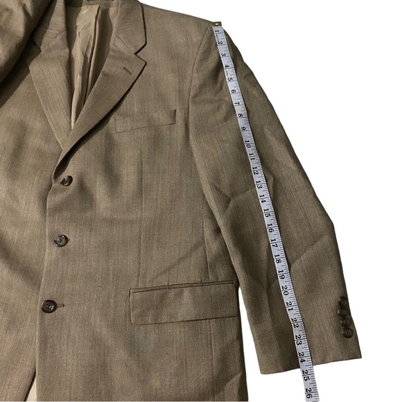 Ralph Lauren Canada Beige 3-Button Silk Wool Blend Suit Jacket Men’s Blazer 44L - Picture 14 of 14